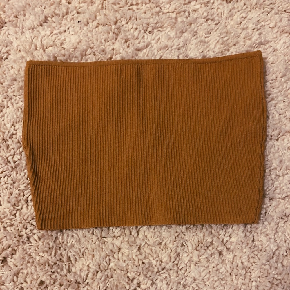 yellow mustard rubbed tube top from pacsun NWT